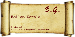Ballon Gerold névjegykártya